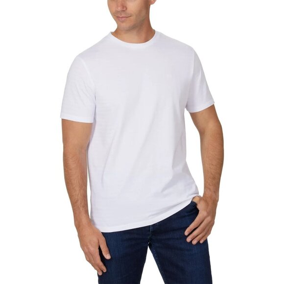 Calvin Klein Mens Brilliant White T-Shirt Size Medium Crewneck a1130 - Picture 1 of 6